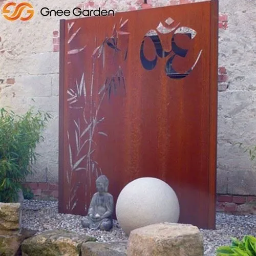 Artistic Corten Bamboo Screen for Interior