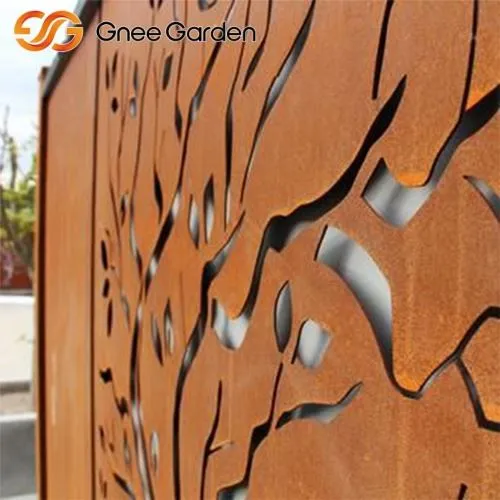 Corten Metal Strom Silhouette Garden Fence Ochrana Panel