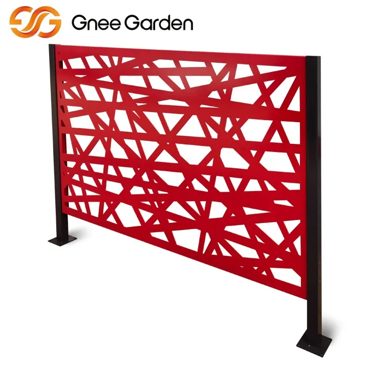 Corten Privacy Garden Screen Portable Red Panel