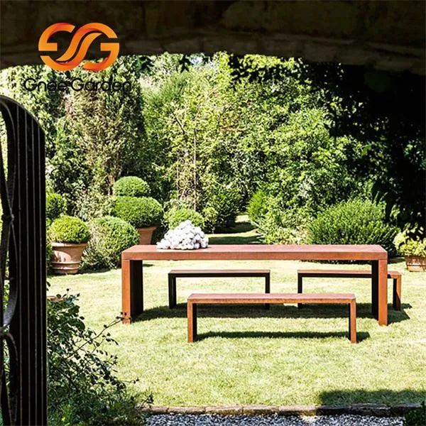 Ocelové Lavice A Stoly Corten