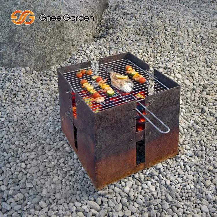 Grily na dřevěné uhlí z oceli Corten