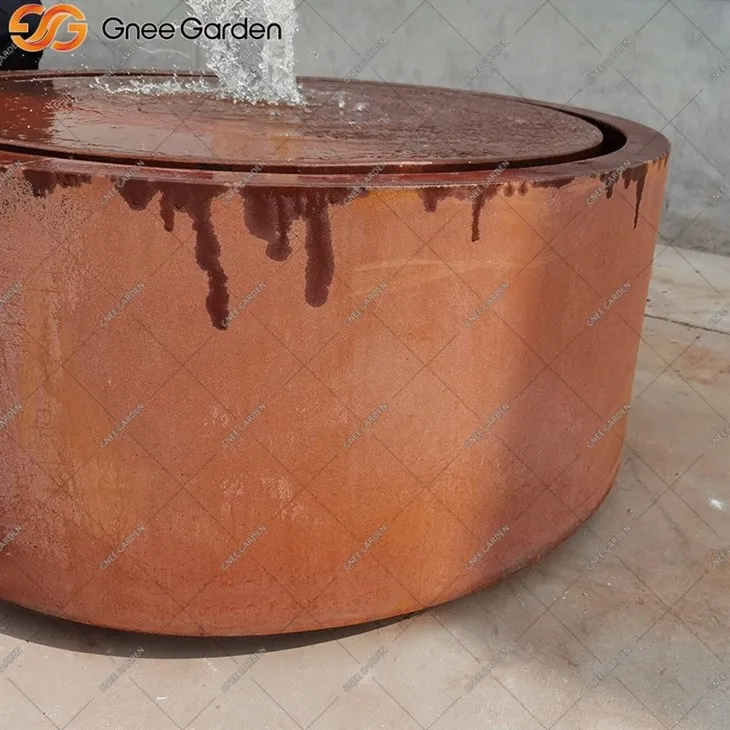 corten steel water feature