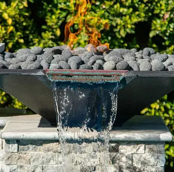 Pool Fire Bowl Waterfall Bazén Fire Pit Waterfall