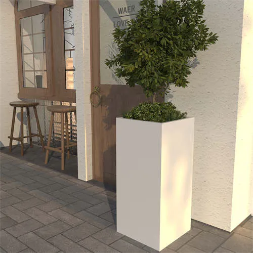 Bílý dlouhý květináč Dekorativní přizpůsobený